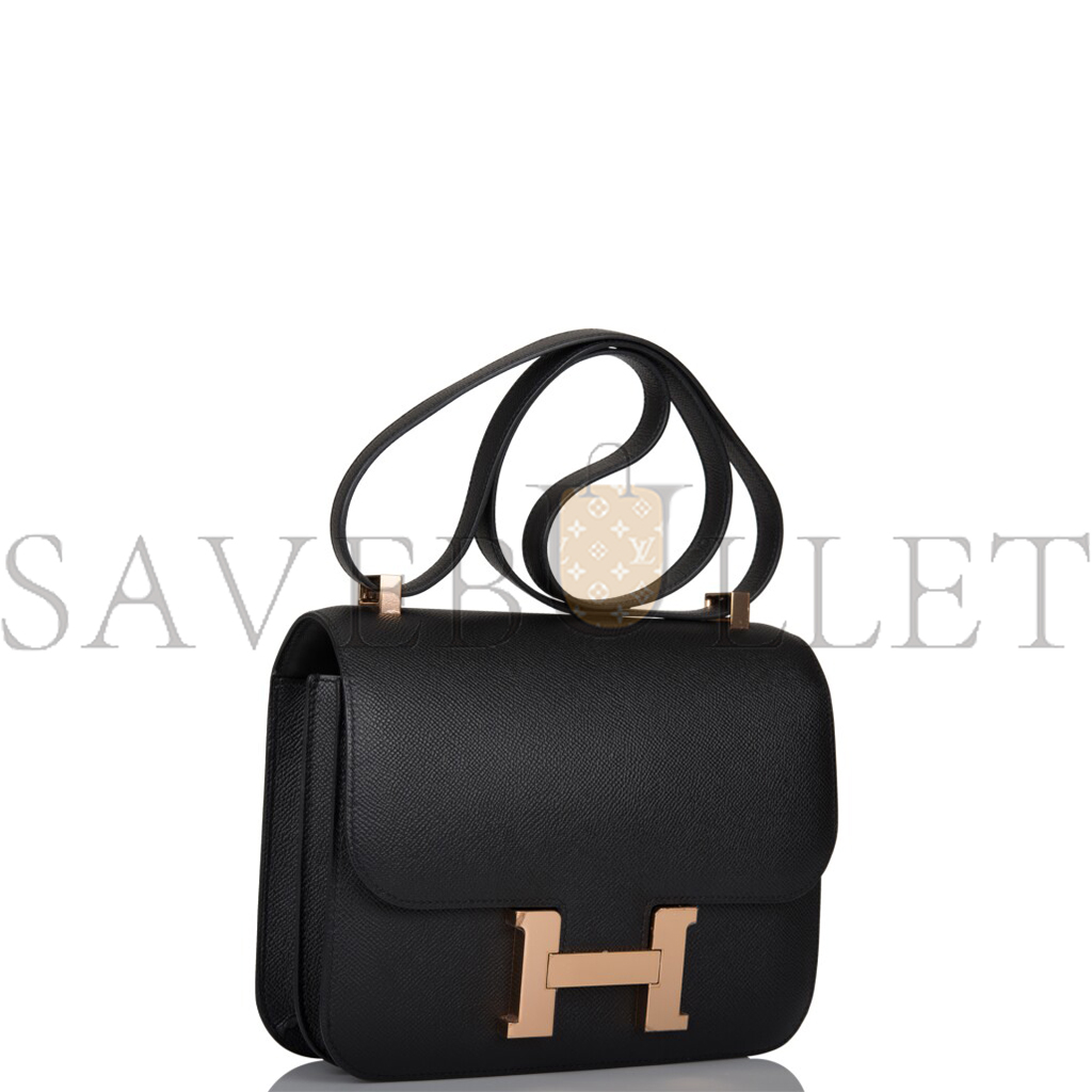 H**mes black constance 24 in epsom leather with rose gold hardware (24*18*8cm)